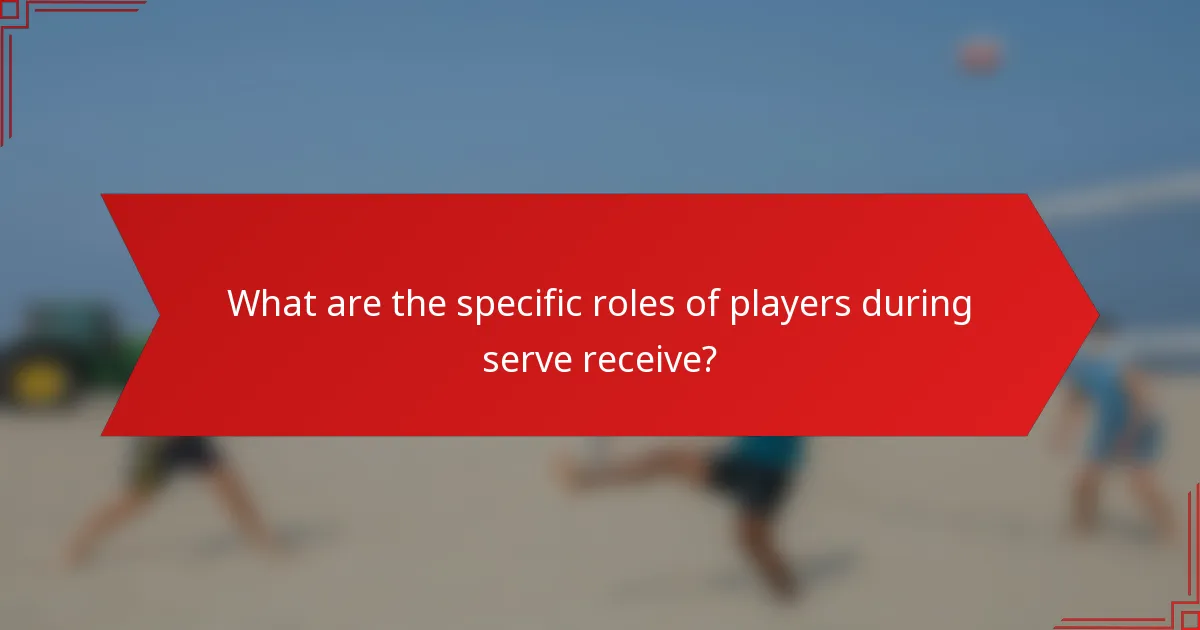 What are the specific roles of players during serve receive?